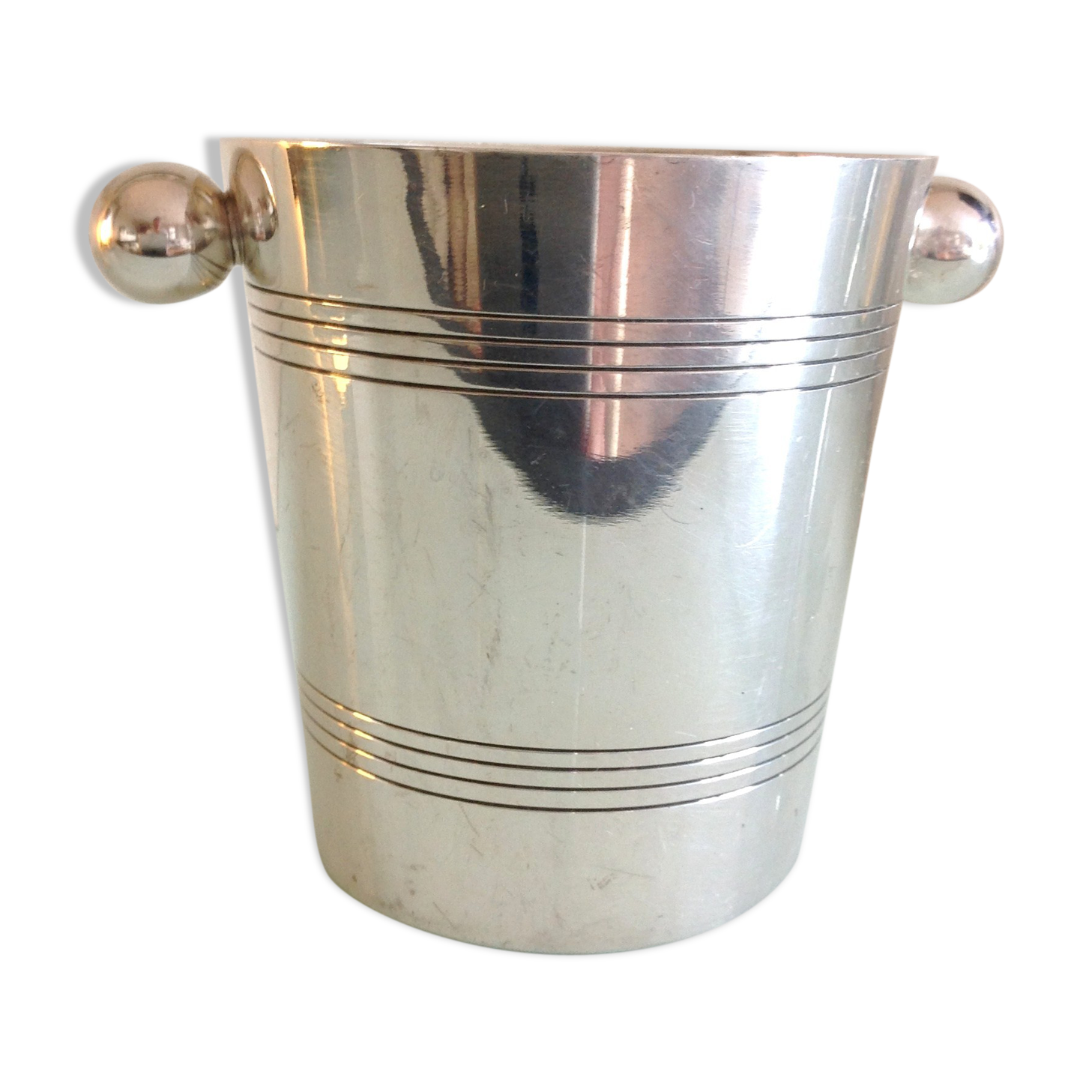 Silver metal ice bucket art deco style by Deschamps Freres
