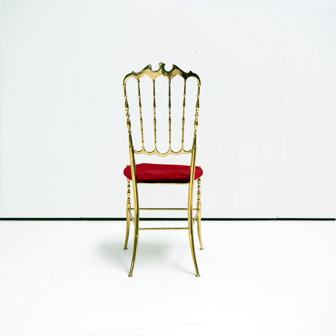 Chaise latérale italienne en laiton Chiavari