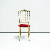 Chaise latérale italienne en laiton Chiavari