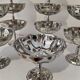 12 shiny high sorbet cups in stainless steel chrome