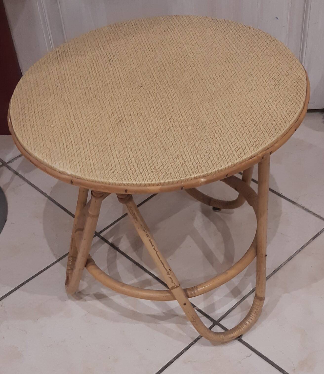 Vintage rattan coffee table