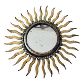Miroir soleil doré
