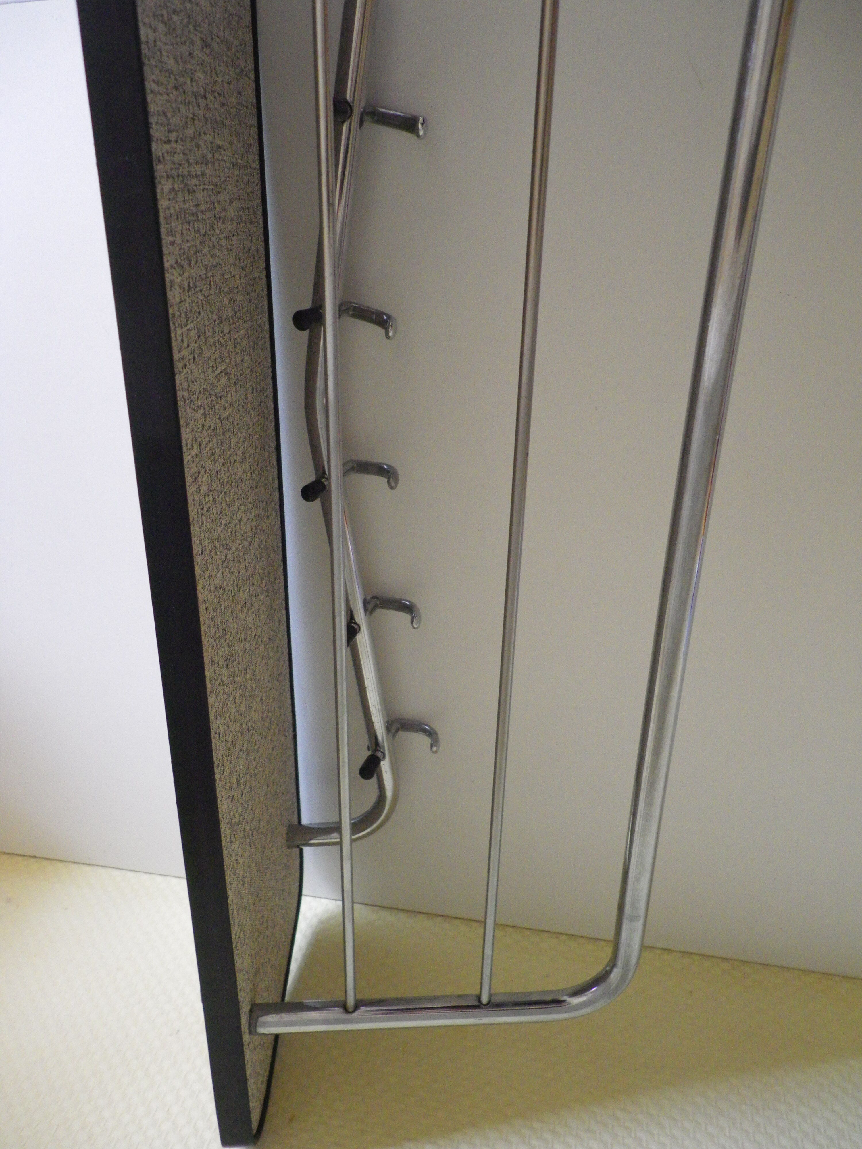 Chromed metal wall coat rack 1960