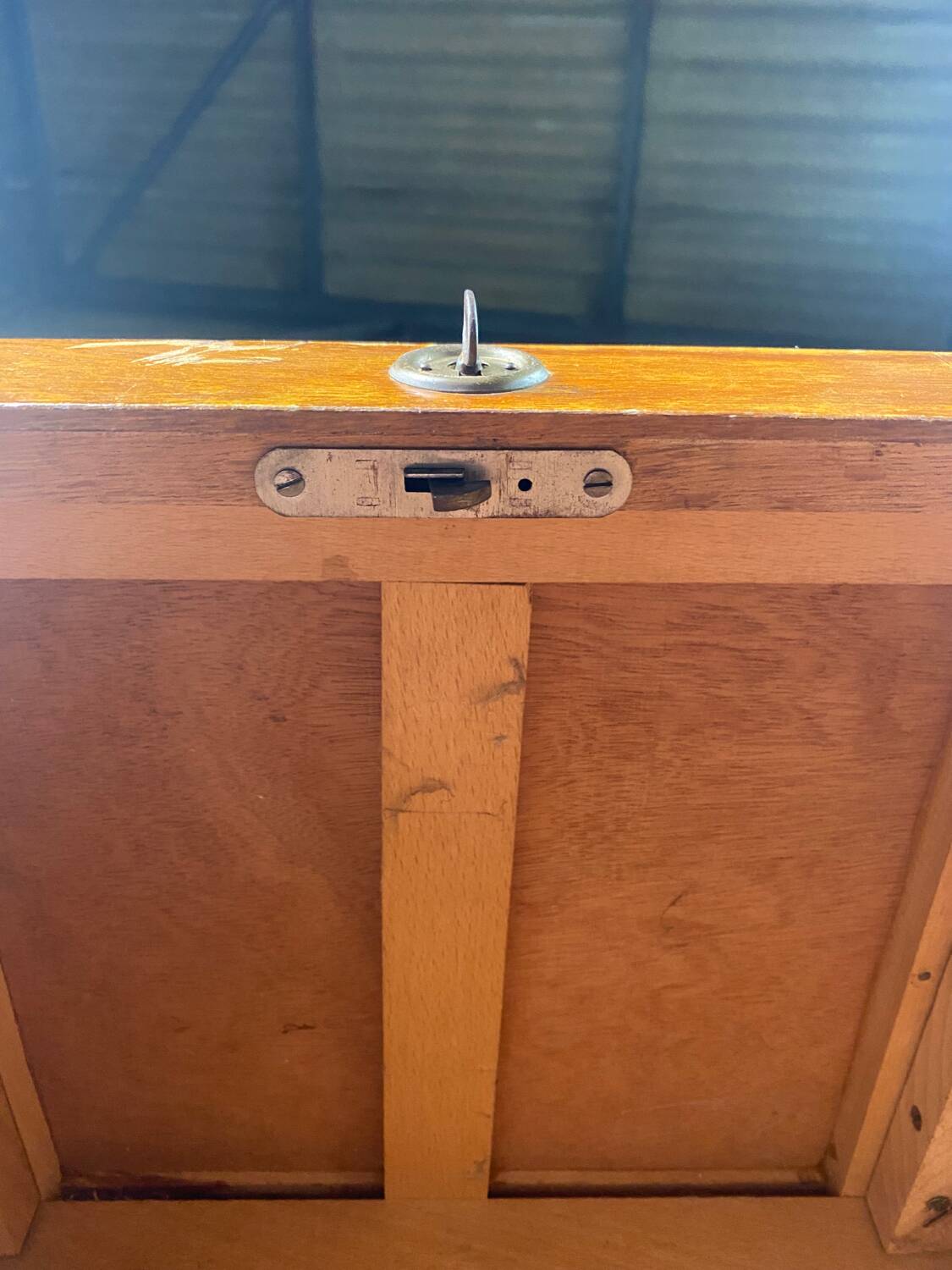 Vintage curtain file cabinet