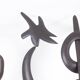 Antonine de Saint Pierre. Curved metal sculpture. Contemporary work.