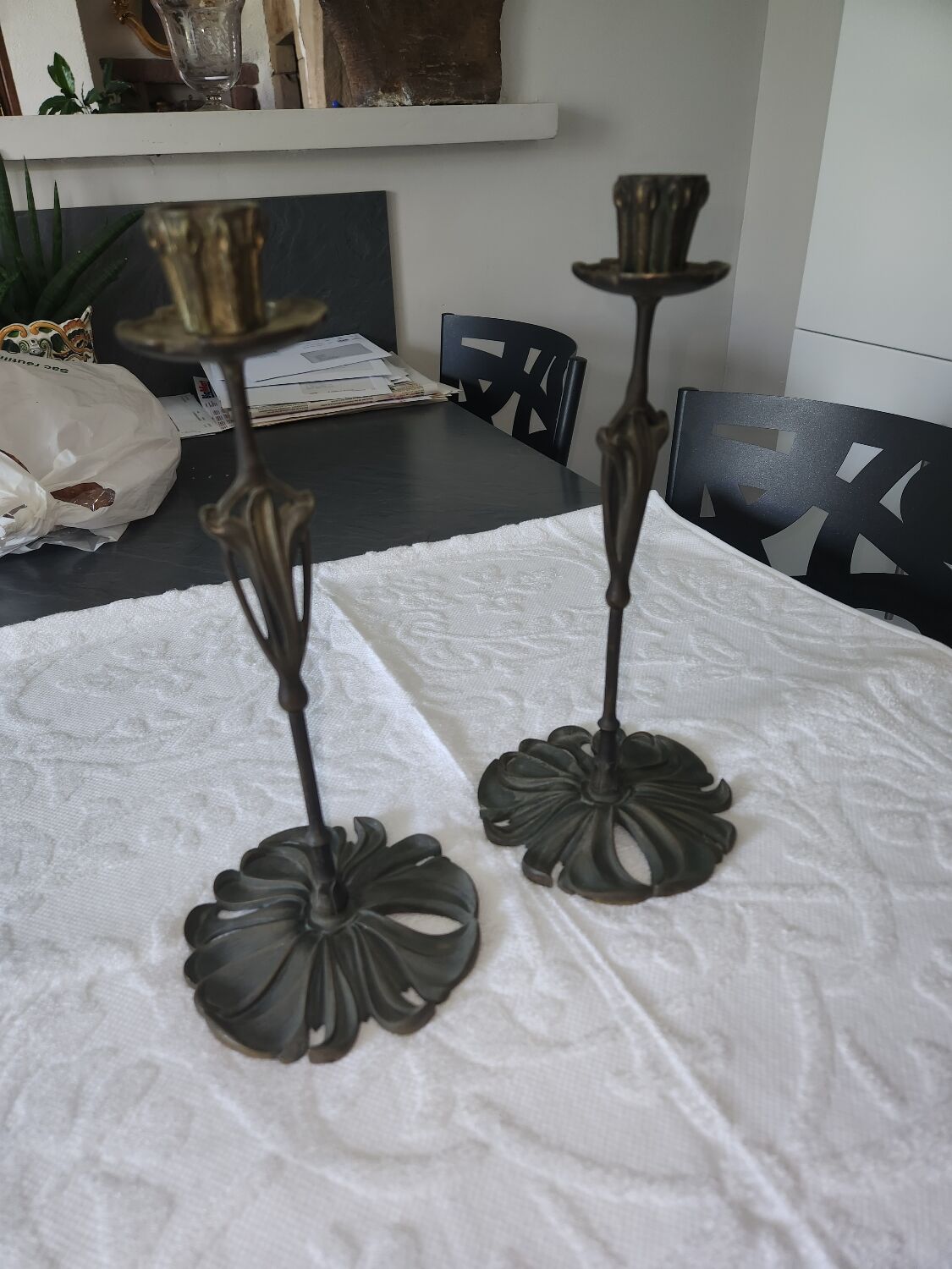 Pair of candlesticks Georges Le Feure 1901