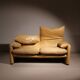 Leather Seating Group ‚Maralunga‘ by Vico Magistretti for Cassina