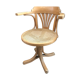 Swivel curved wooden desk armchair