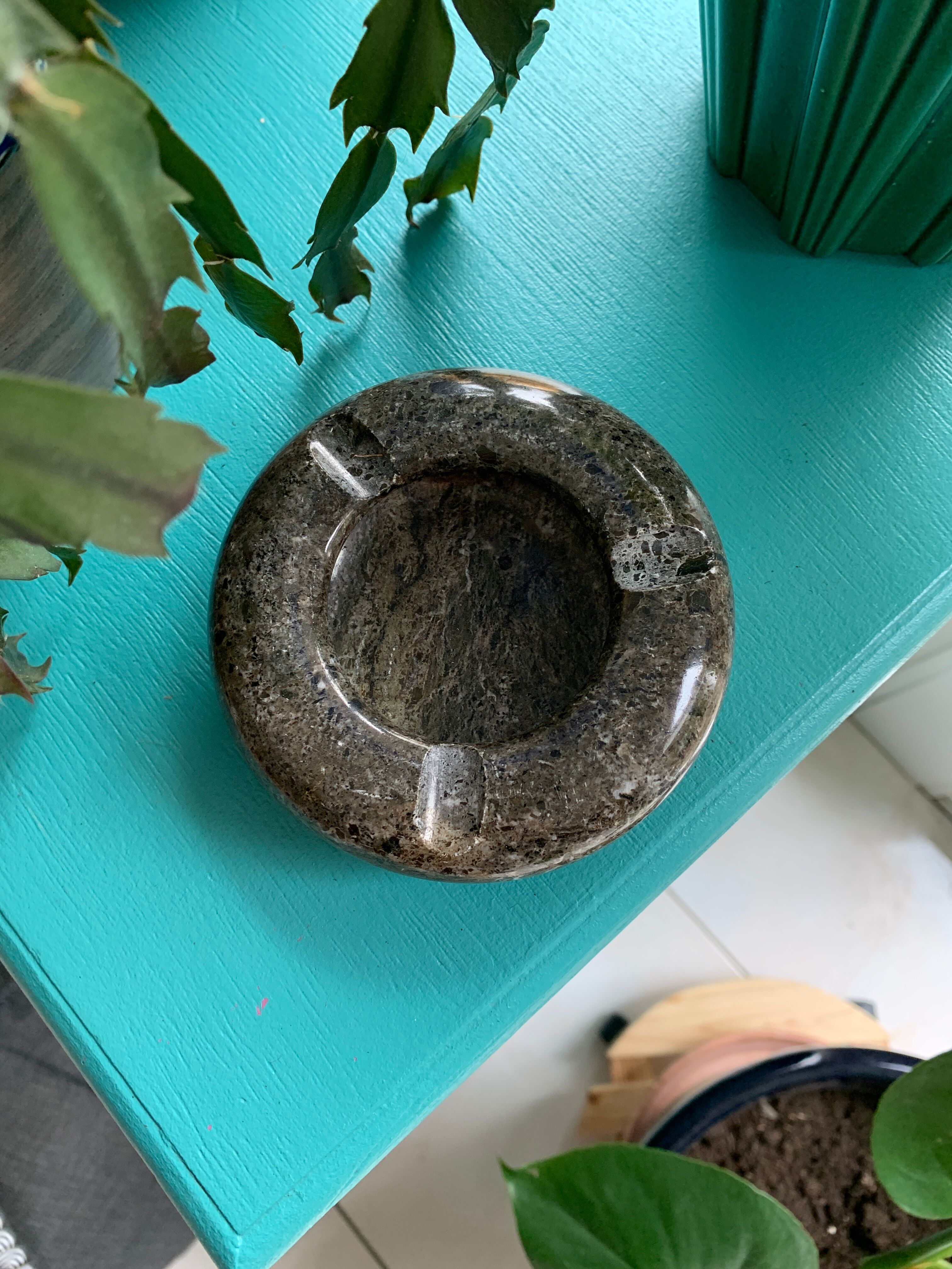 Polished stone ashtray