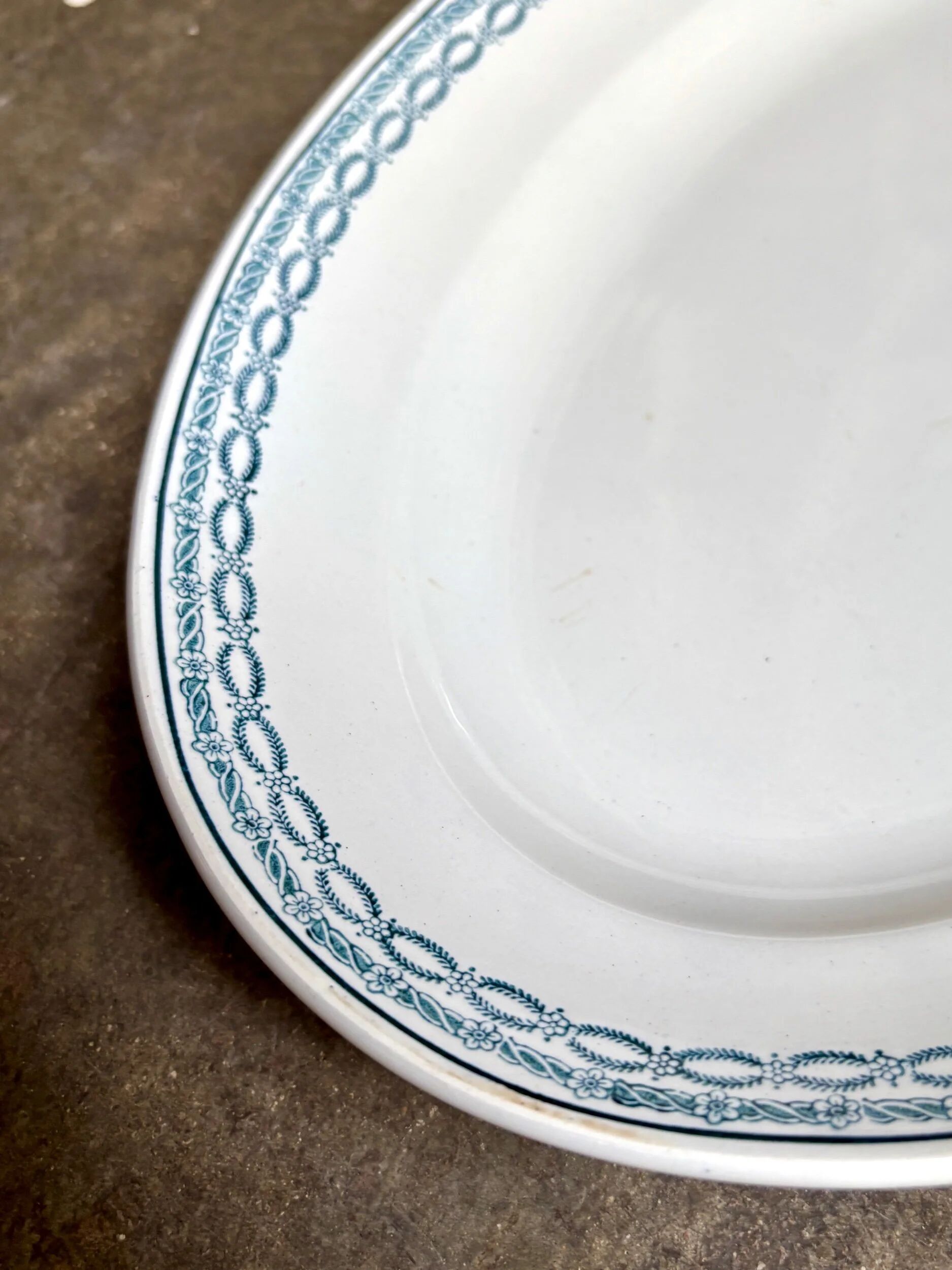 Large oval dish St Amand in blue ironstone