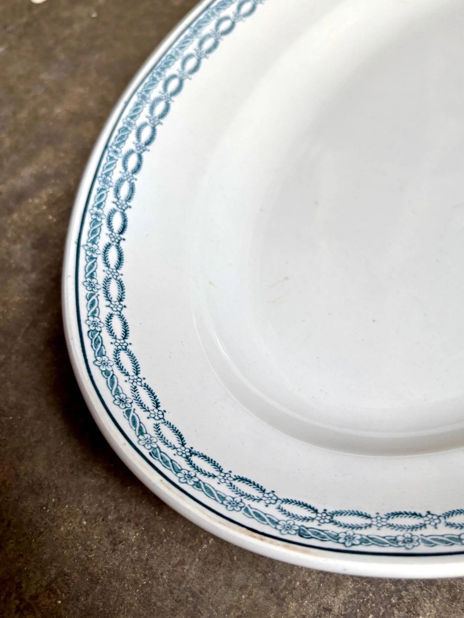 Large oval dish St Amand in blue ironstone