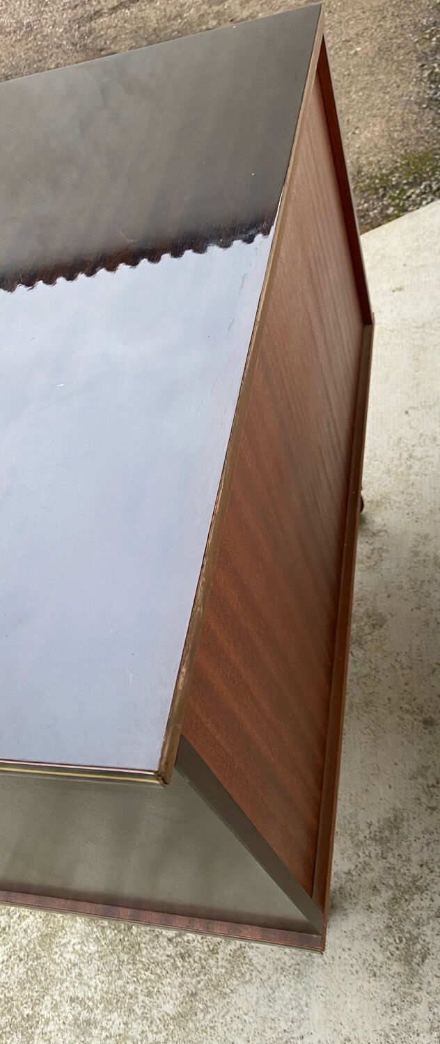 Vintage display bar cabinet on wheels from the 60s/70s.