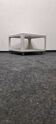 Vintage,white cubed side or coffee tableon wheels