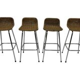 Ensemble de 4 tabourets de bar vintage Dirk van Sliedregt Rohe Noordwolde 1960