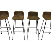 Set of 4 vintage bar stools Dirk van Sliedregt Rohe Noordwolde 1960's