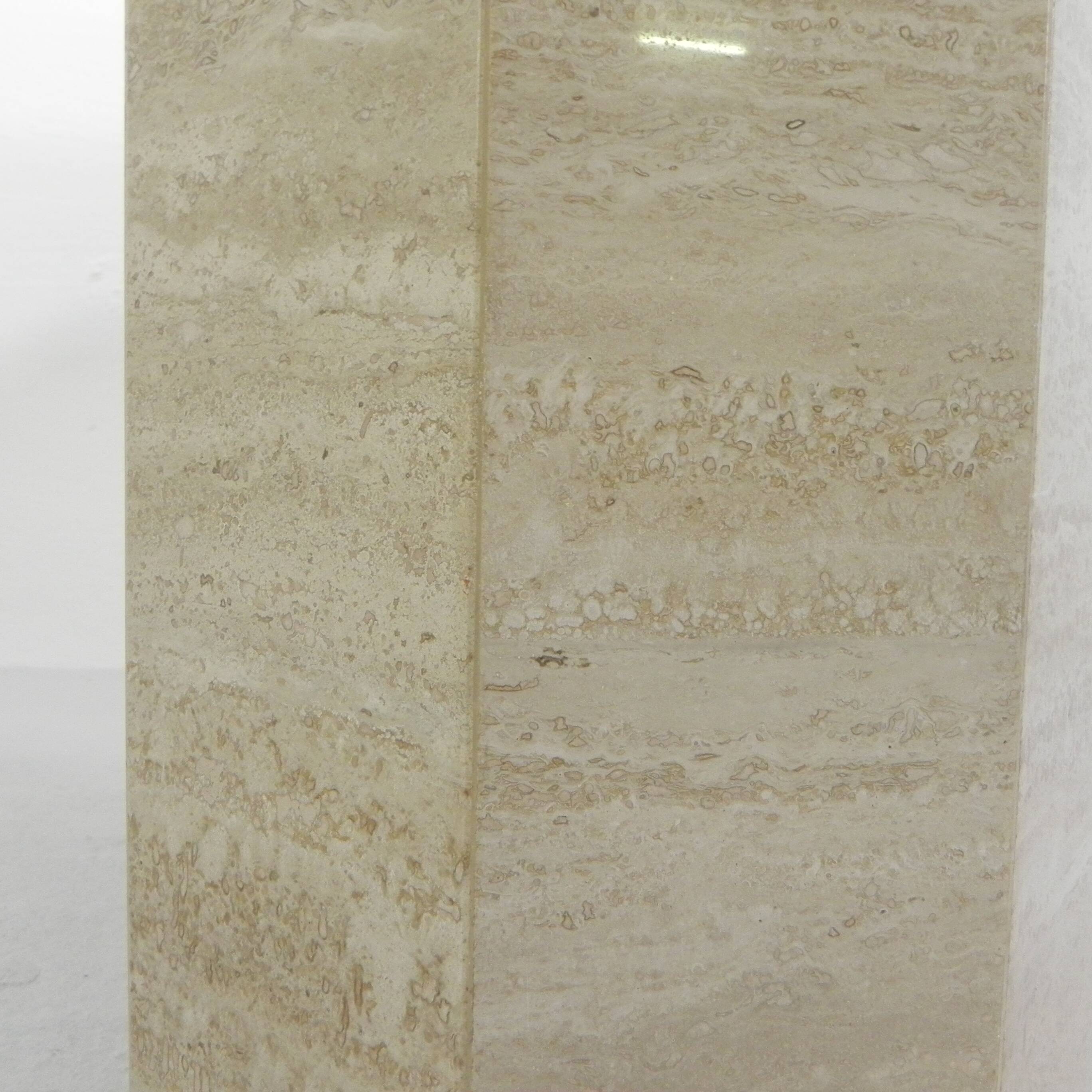 8-sided mid-century travertine dining table, 1970s