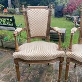 Pair of Louis 16 cabriolet armchairs