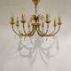 Brass and chrome pineapple chandelier, 1970s