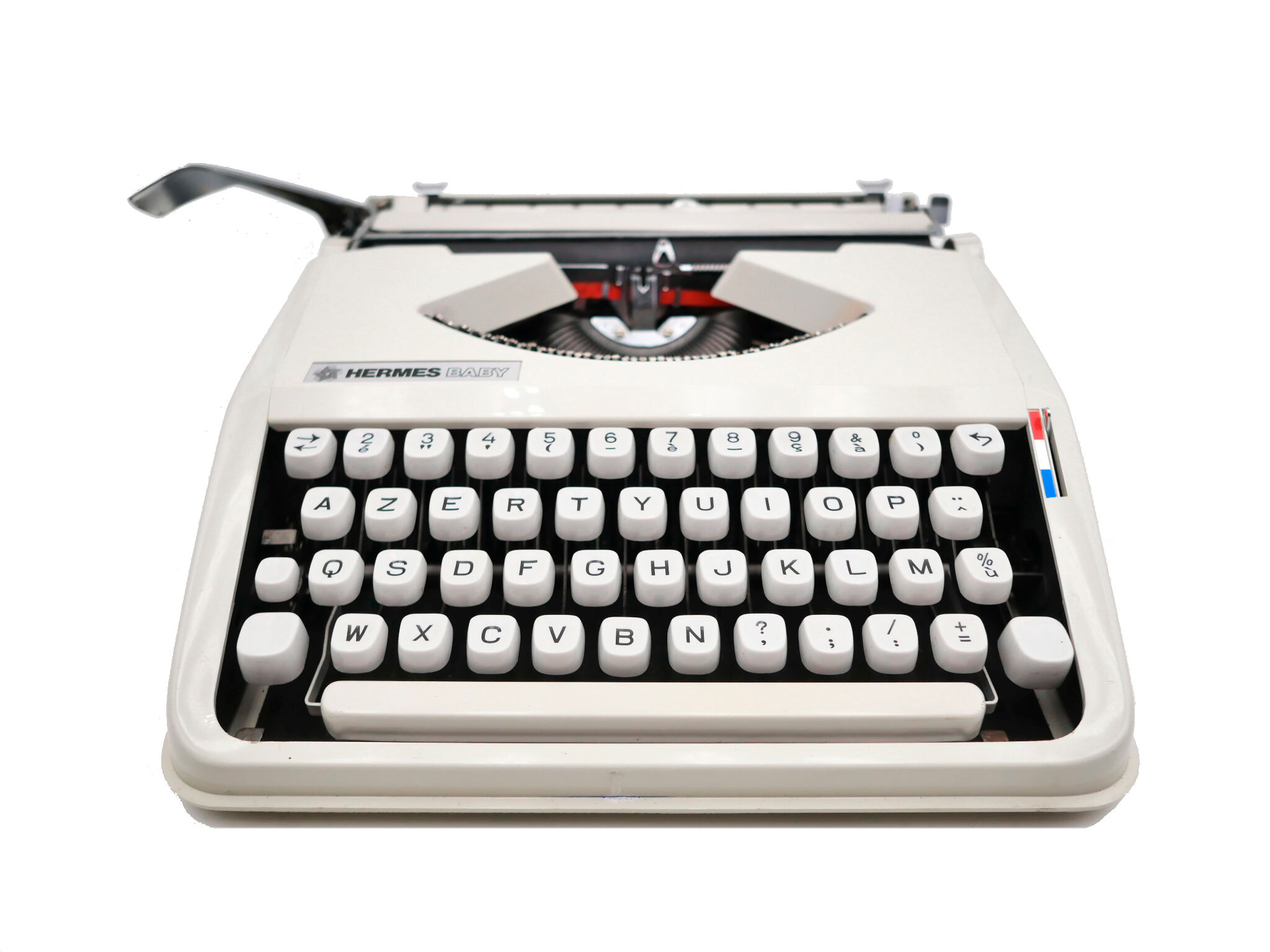 Hermes Baby New Revised White Typewriter