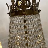 Extra Large Bronze Crystal Chandelier 1950’s