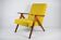 Fauteuil vintage original restauré des années 60, jaune, teck