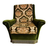 Fauteuil vintage vert mousse / une place