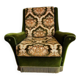 Fauteuil vintage vert mousse / une place