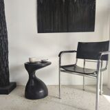 Sofa end in solid wood monoxyl organic shape black color