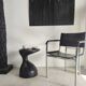 Sofa end in solid wood monoxyl organic shape black color