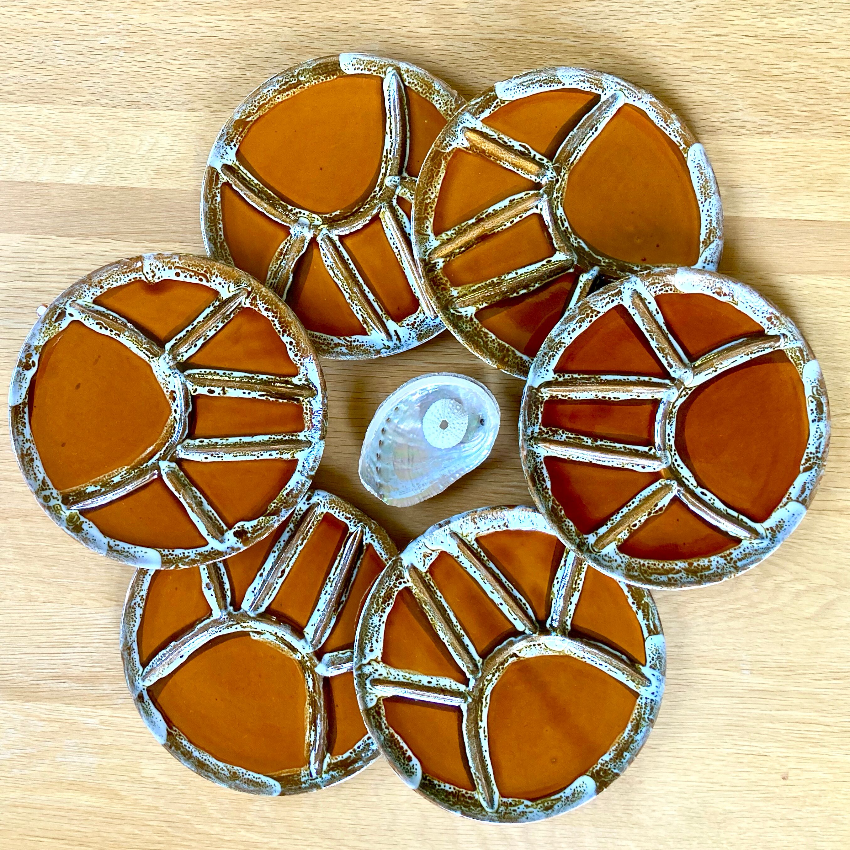 Vintage ceramic plates with compartments