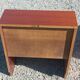 Pair of design bedside tables in orange resin rosewood with white melamine from the 70s