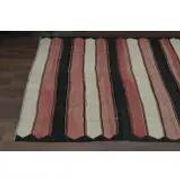 Striped Turkish Vintage Orange Beige Brown Kilim Wool Runner Rugs 142x315