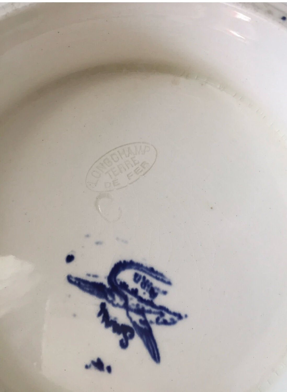 Antique Longchamp Terre de Fer Compote Bowl, 19th Century