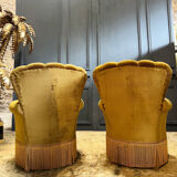 Pair of velvet Napoleon III style armchairs