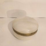 Round alabaster jewelry box