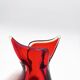 Vase sculpture murano michele onesto oball sommerso rouge vert 23.5cm