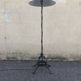Brutalist wrought iron floor lamp