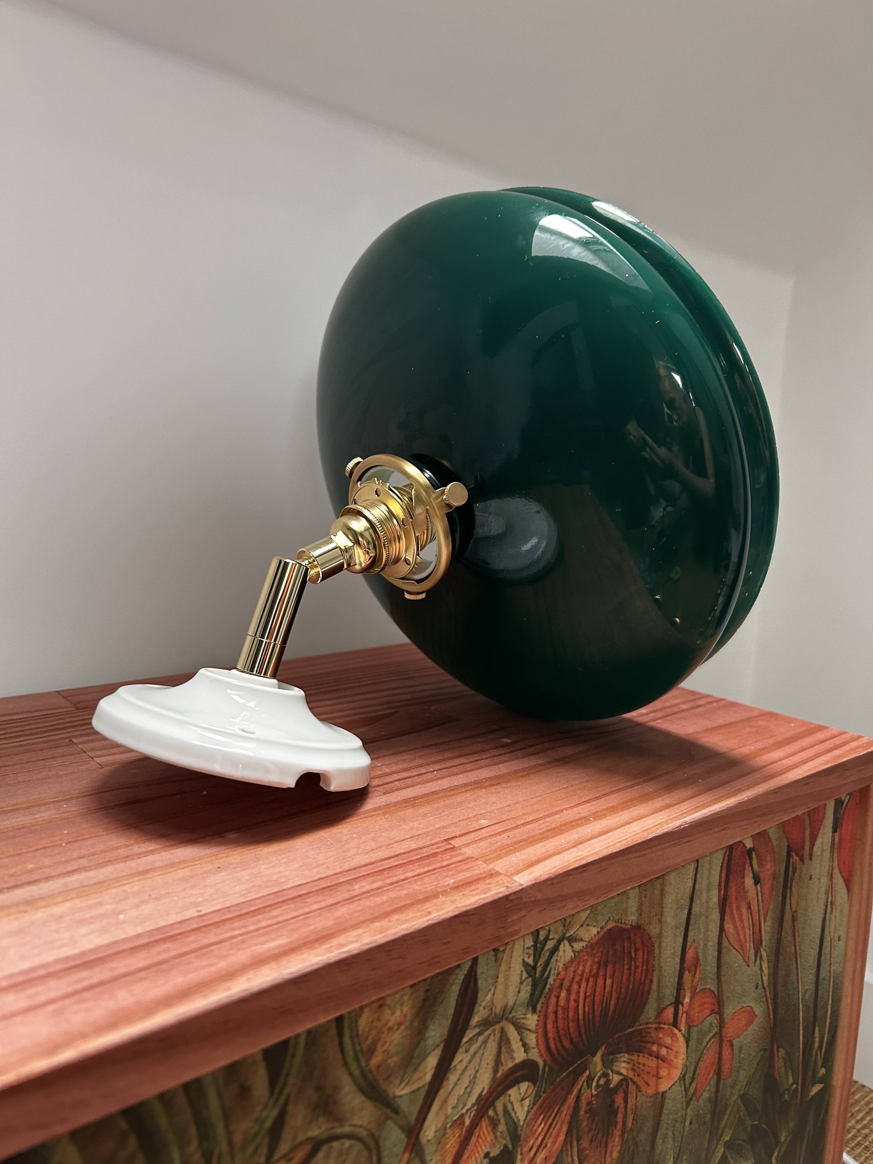 Green opaline wall light