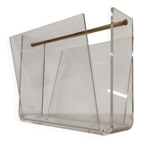 Acrylic magazine rack by David Lange, France circa 1970.