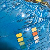 Lampe globe terre scan globe type 2000z made in danemark 1976 + support gris