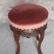 Victorian style stool, wooden and pink velvet stool, piano stool