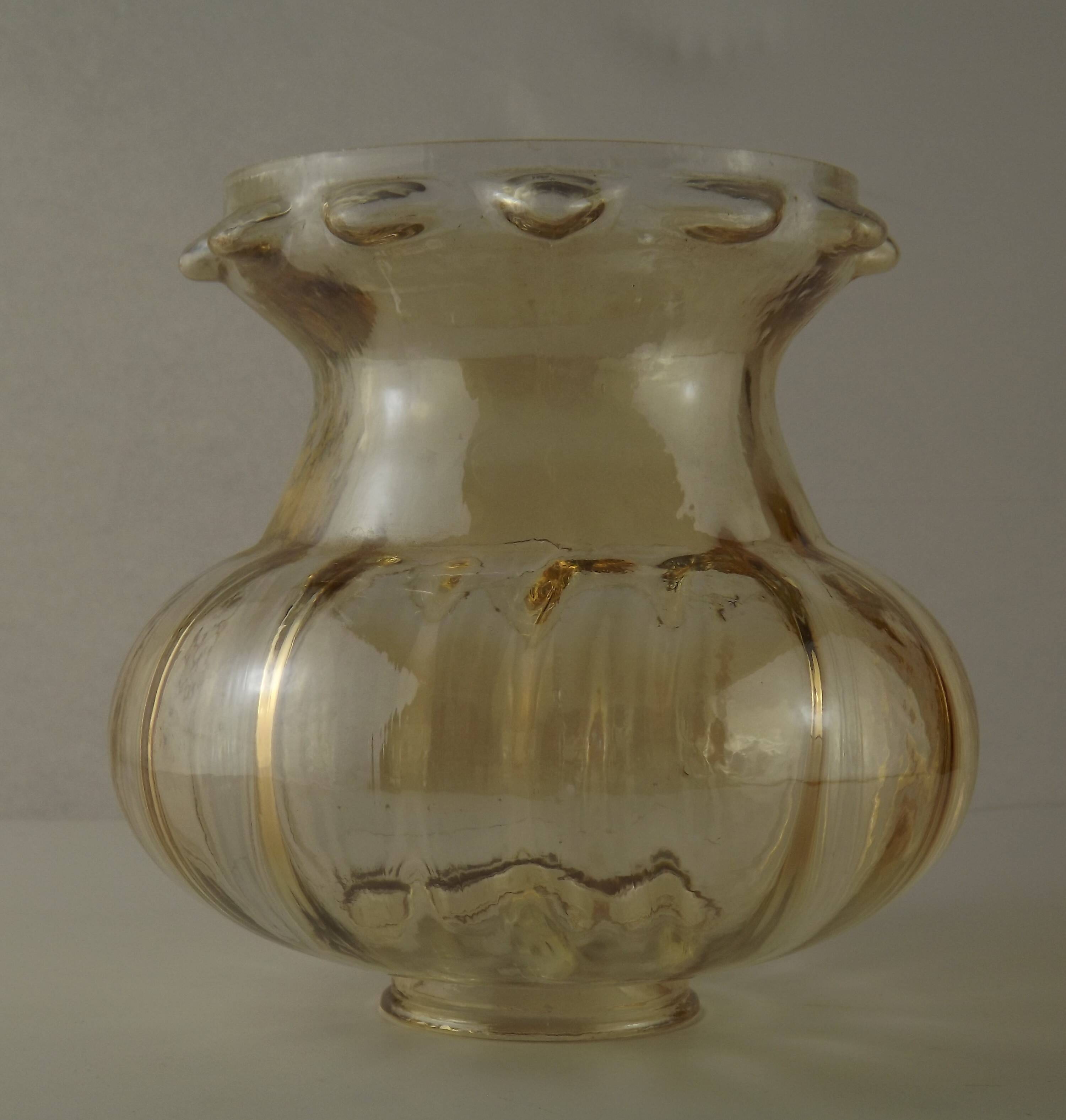 Matching Pair Mid Century Amber Glass Bubble Glass Replacement Shades 5593