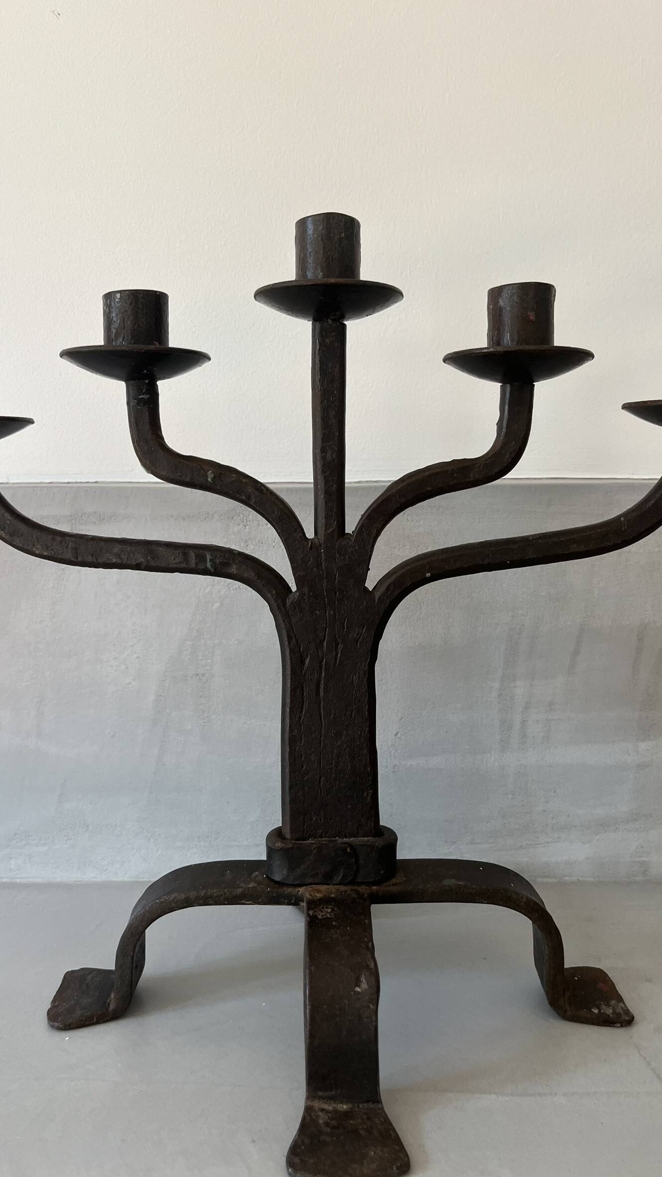 Wrought iron candlestick candelabra candle holder