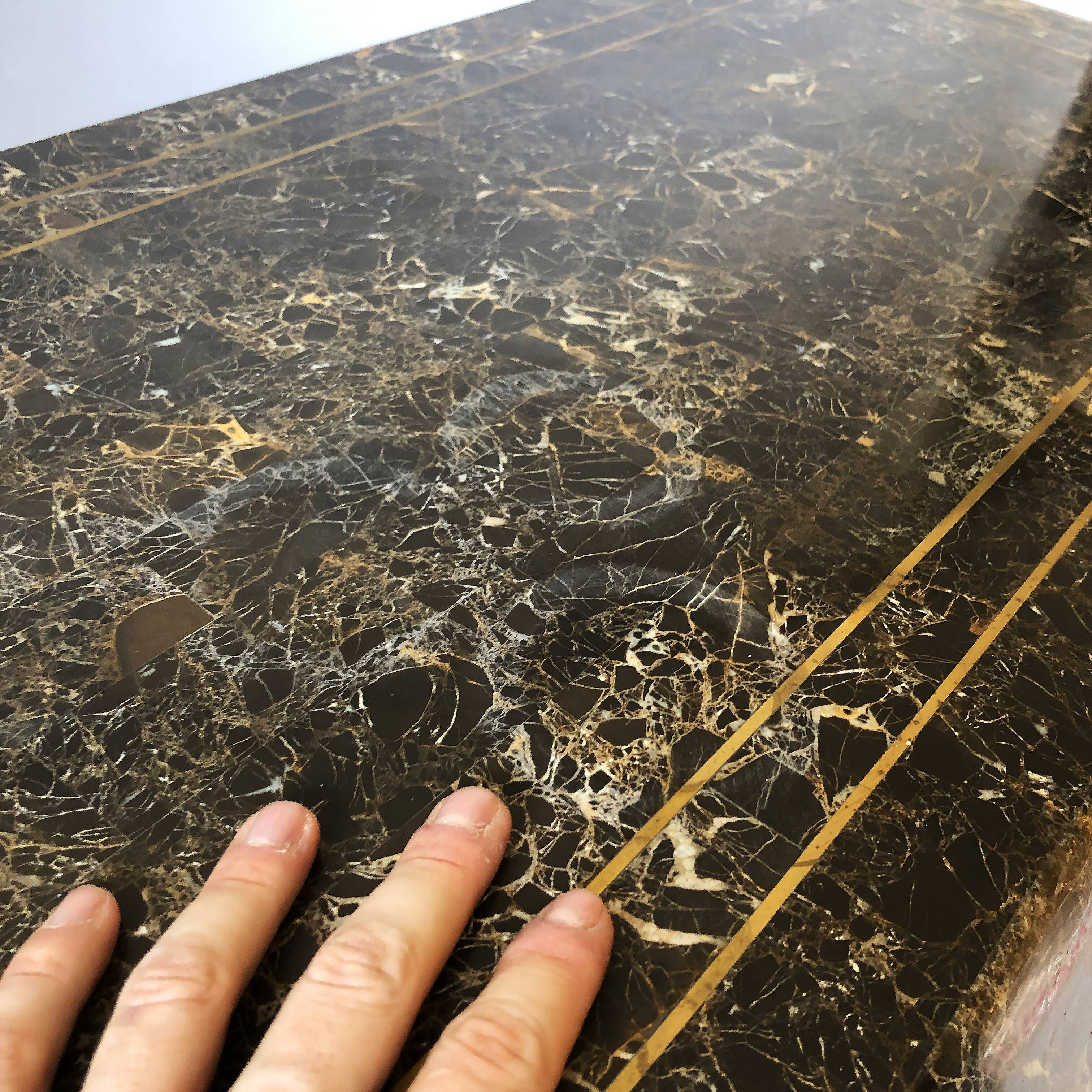 Maitland smith tessellated marble coffee table 1980s vintage usa rare emperador 1970s