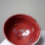 4 Japanese bowls in red glazed mixed stoneware
