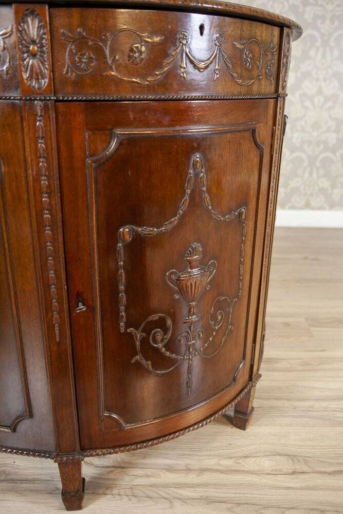 English Empire-Style Oak Cabinet, Late 19th Century