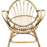 Pair of rattan armchairs from the 60s