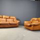 Mid century Italian leather sofa set by Ercole Biella for Grappeggia, 1970s