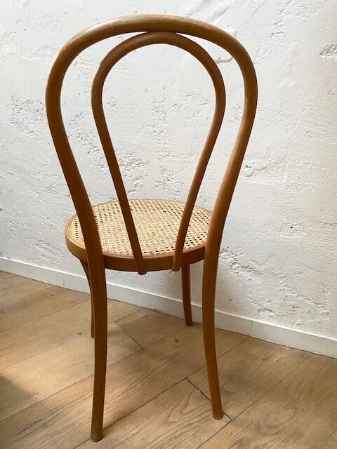 Pair of tanned bistro chairs