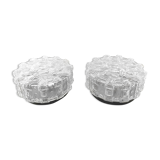 Pair of molded glass ceiling lamp